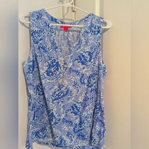 Lilly Pulitzer sleeveless blue blouse